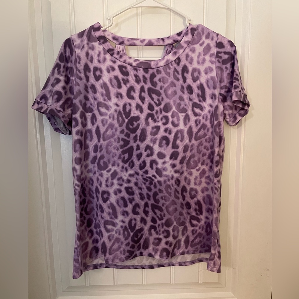 Sew In Love Puple Cheetah Print Top